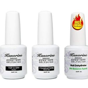 Kanorine Soak-Off Gel Polish Nail Art Set(3pcs)